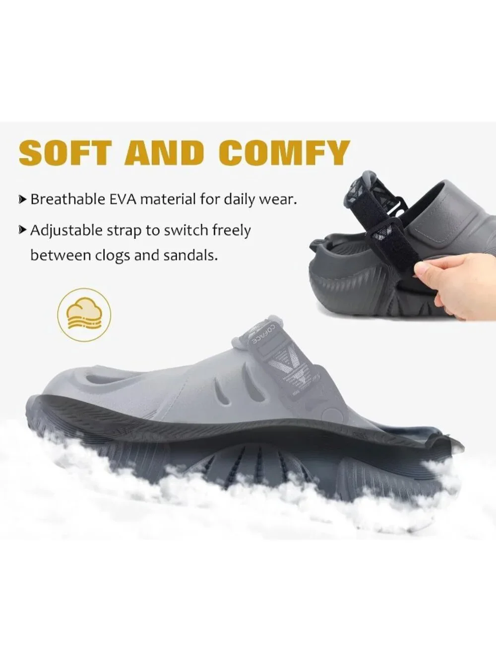 Men's Camo Green Recovery Clogs Comfortable Orthopedic Mules Thick Sandal Shoes